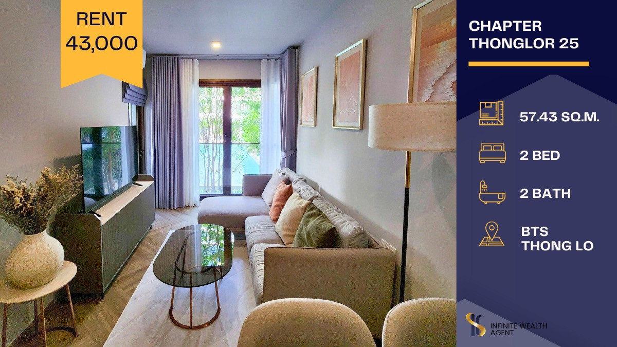 ให้เช่าคอนโดสุขุมวิท อโศก ทองหล่อ : 🏙️✨ ให้เช่าคอนโด Chapter Thonglor 25 | Minimal Luxury ใจกลางทองหล่อ  💎 ราคาพิเศษเพียง 43,000 บาท/เดือน🌿 ห้องตกแต่งสวย พร้อมเข้าอยู่