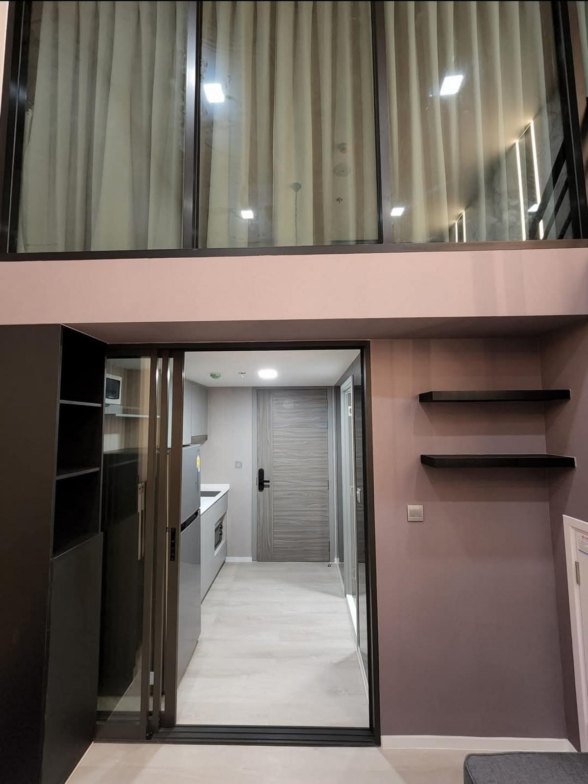 For RentCondoPathum Thani,Rangsit, Thammasat : 🚩For rent: Duplex room, 2 floors, Modiz Launch, 31st floor, view, Thammasat University. Balcony facing north, ground floor area 29 sq m.