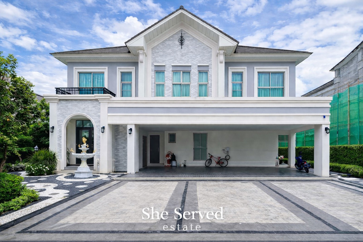 For RentHouseLadkrabang, Suwannaphum Airport : 🔹 Perfect Masterpiece Sukhumvit 77 🔹 4 Bedrooms |	6 Bathrooms • Facing north • Usable area: 315 sq.m.
	• Land area: 137 sq.wah • Parking for up to 6 cars