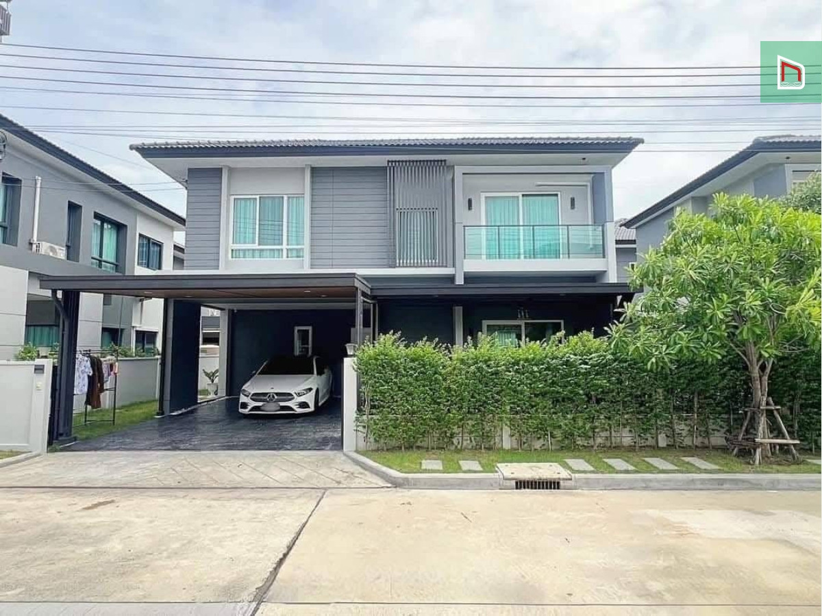 For SaleHouseOnnut, Udomsuk : The City Sukhumvit-On Nut Area 252 sq m. 4 bedrooms, 5 bathrooms, 14.9 million baht, corner plot house, north direction, beautiful, ready to move in, complete central area, security system.