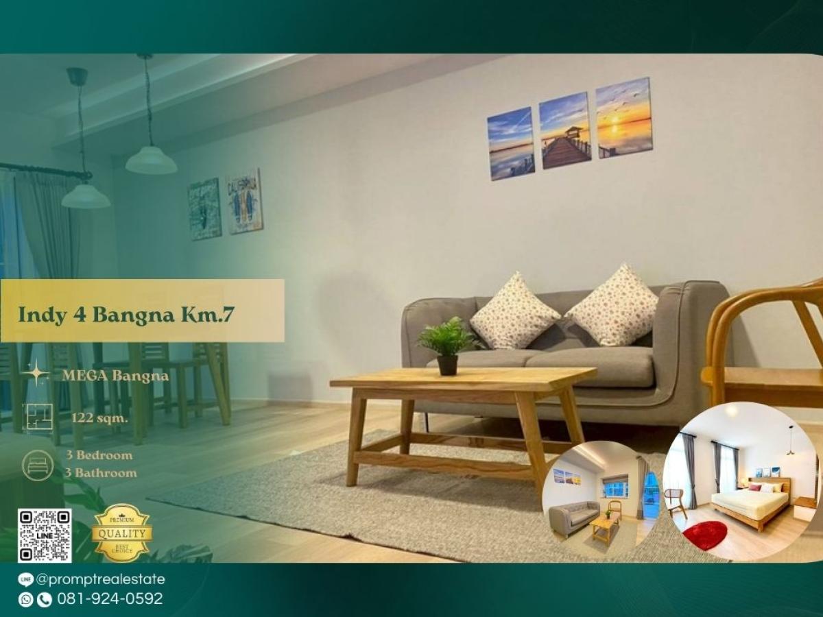 For RentHouseBangna, Bearing, Lasalle : IJ04422 - Indy 4 Bangna Km.7 :  อินดี้ 4 บางนา กม.7 : Indy 4 Bangna Km.7 :  อินดี้ 4 บางนา กม.7 - #MegaBangna #InternationalSchool (SISB/TCIS /Concordian) #SuvarnabhumiAirport