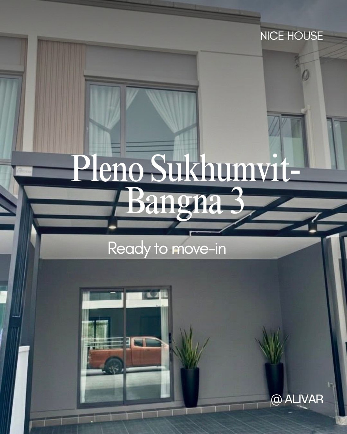 For RentTownhomeBangna, Bearing, Lasalle : Townhome for rent, Pleno Sukhumvit-Bangna 3, next to Mega Bangna, Ready to move-in