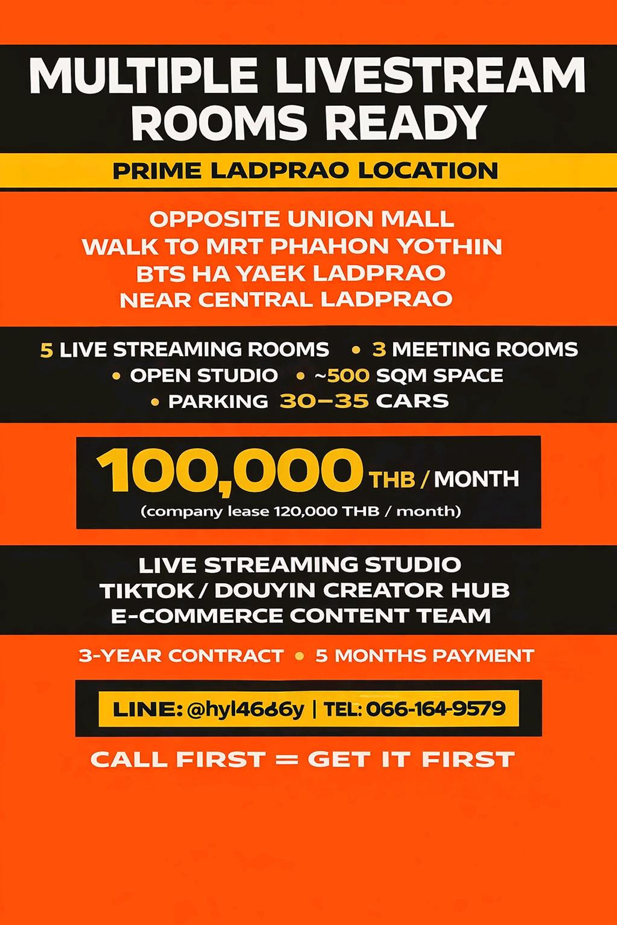 ให้เช่าสำนักงานลาดพร้าว เซ็นทรัลลาดพร้าว : 🏢 ให้เช่าอาคารใหญ่ปากทางลาดพร้าว   ติดMRT (Phahol)และ BTS 5Yak Ladprao ราคาดีลพิเศษ💞Co AG Welcome 💞อาคารพาณิชย์ 2 คูหา 3 ชั้นทำเล Prime Commercial Zoneใกล้ห้างใหญ่ Central Ladpraoและ Union Mall ของเด่น แฟชั่นดังอร่อยเยอะ เดินทางสะดวก ติดMRT&BT
