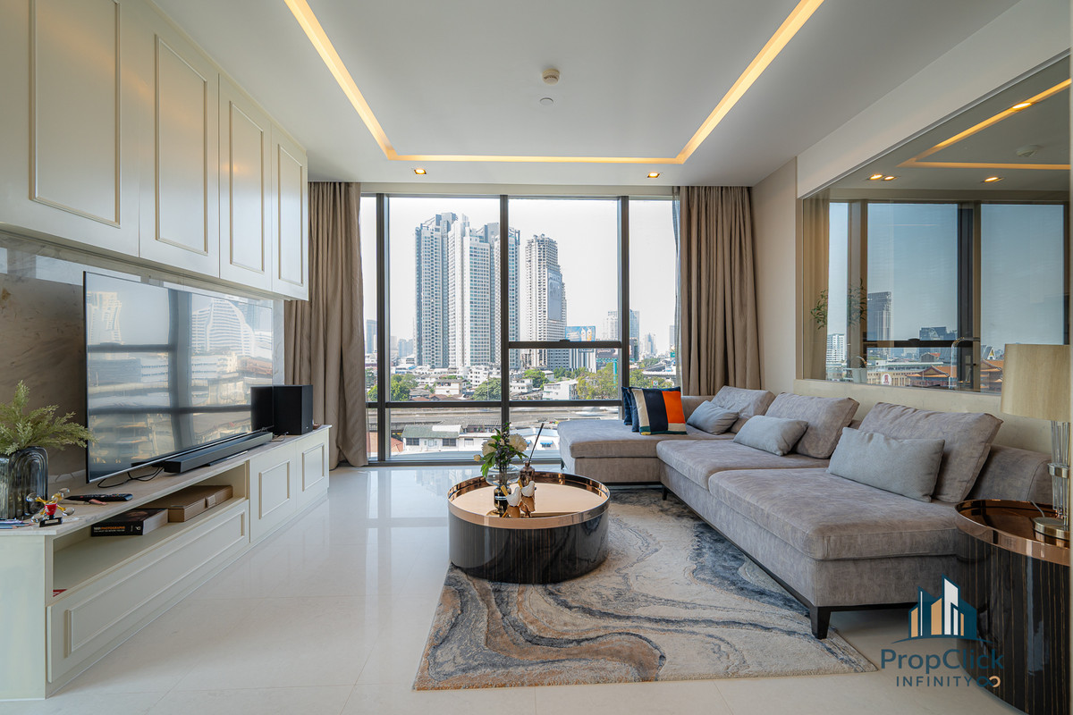 For RentCondoSathorn, Narathiwat : 📣 Rare Item! For rent: The Bangkok Sathorn 2 Bed 2 Bath, next to BTS Surasak, corner room, clear view, maximum privacy with Private Lift" 📣