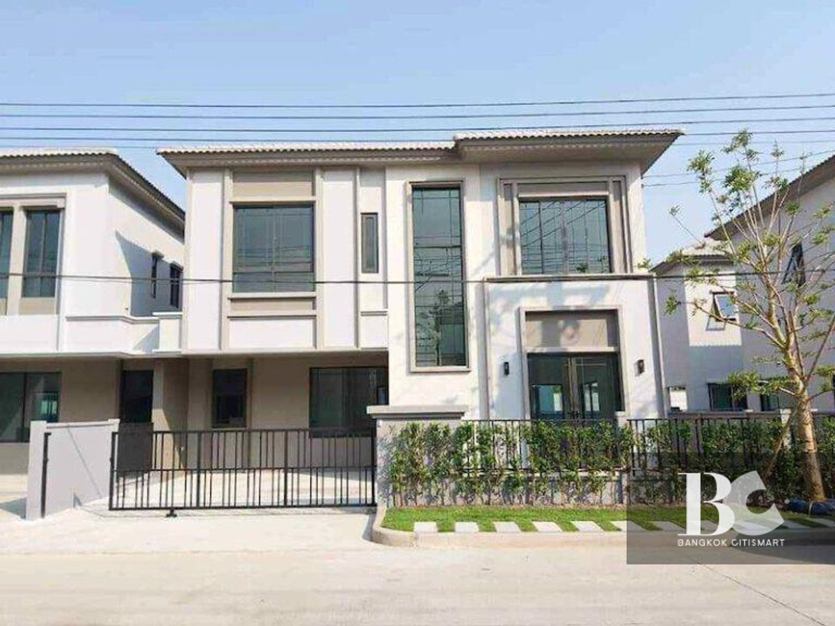 For RentTownhomePathum Thani,Rangsit, Thammasat : For sale / rent 2-story semi-detached house Grande Pleno Phahol - Vibhavadi