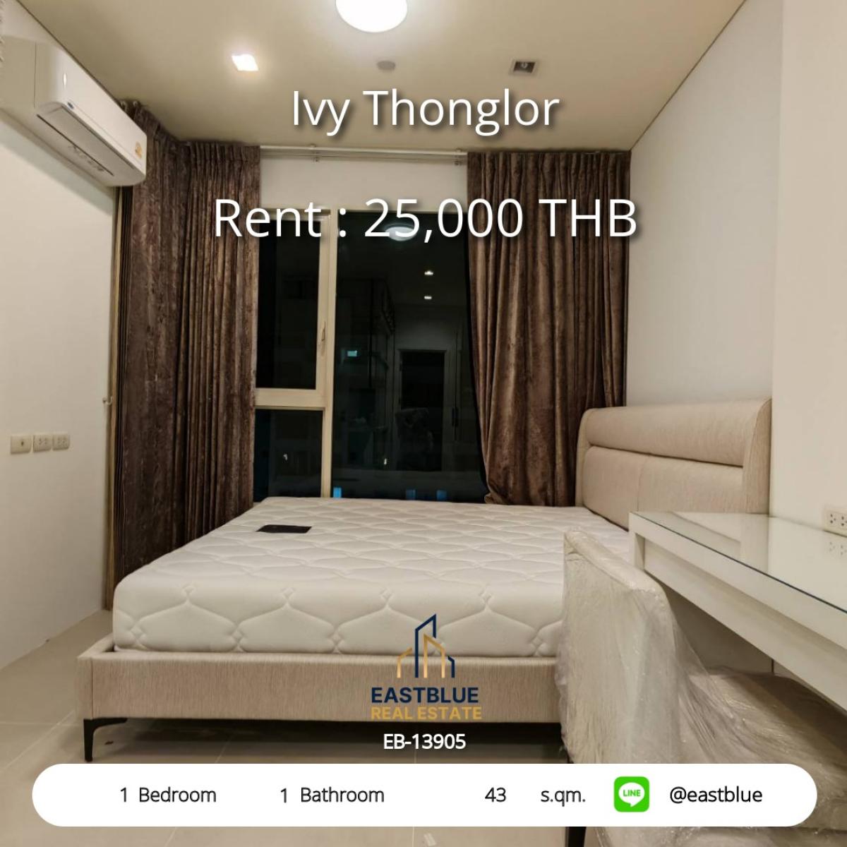 For RentCondoSukhumvit, Asoke, Thonglor : Condo Ivy Thonglor 1 bedroom near BTS Thonglor
For rent 25,000 THB/month. Convenient and ready to move in immediately!