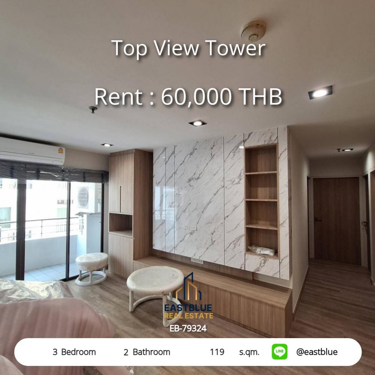 For RentCondoSukhumvit, Asoke, Thonglor : 28/01/2026, Luxury condo for rent, 3 bedrooms, 2 bathrooms, 119 sq.m., in the heart of Thonglor!Close to BTS/MSRT with fitness center and swimming pool, 60,000 baht per month.