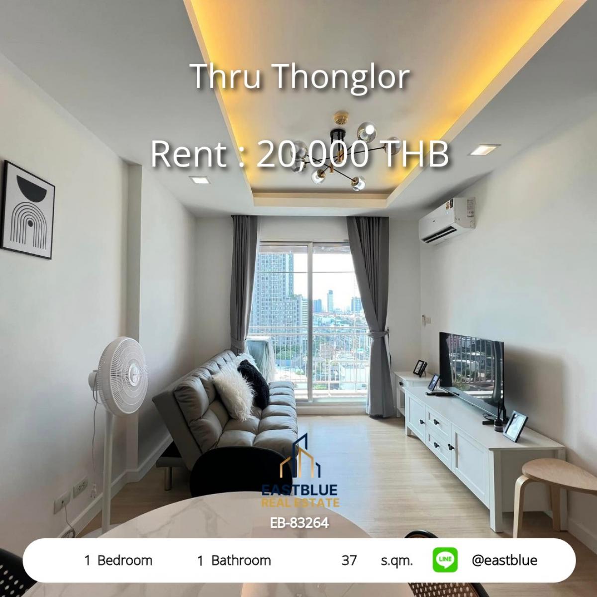 For RentCondoRama9, Petchburi, RCA : Luxury condo 1 bedroom in Thonglor area, near BTS for only 20,000 baht/month!
Includes swimming pool, fitness center, and complete amenities!