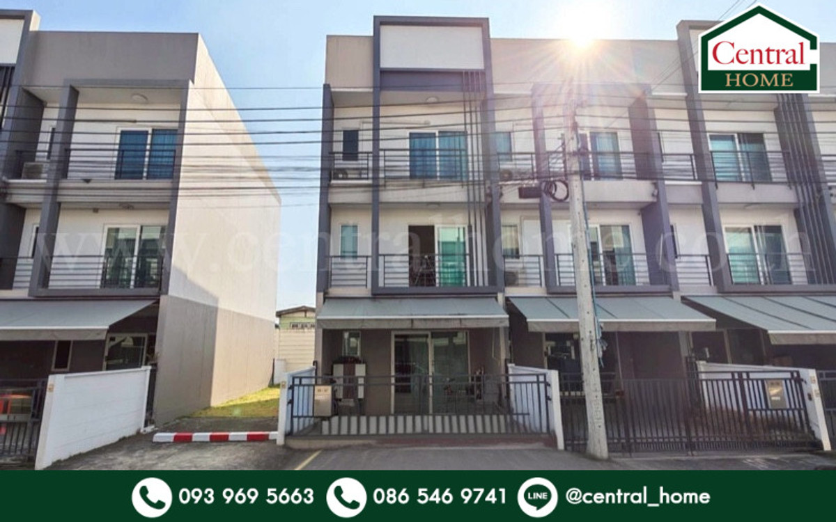 ขายทาวน์โฮมลาดกระบัง สุวรรณภูมิ : ทาวน์โฮม 3 ชั้น บ้านกลางเมือง สวนหลวง หลังริม ราคาถูกที่สุดในโครงการ