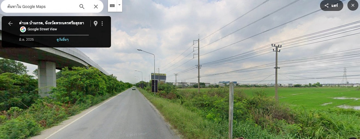 For SaleLandAyutthaya : Land for sale, 19 rai, next to Asia Road. Highway 32, Ban Krot Subdistrict, Bang Pa-in District, near Big C Ayutthaya