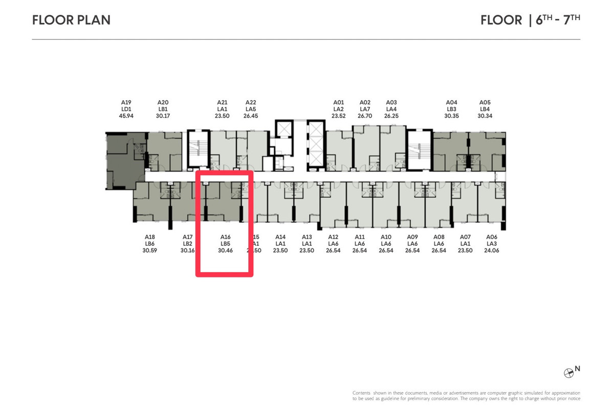 Sale DownCondoKasetsart, Ratchayothin : 🔥 Down payment sale 🔥 5.7 million baht, 1 Bedroom High Ceiling, 6th floor, position 16, usable area 30.46 sq m. (including the mezzanine will be 44.99 sq m.)