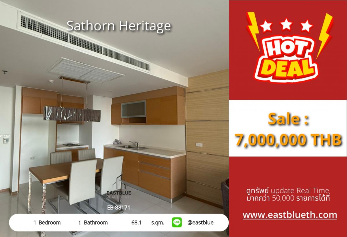 For SaleCondoSathorn, Narathiwat : Luxury condo Sathorn Heritage 1 bedroom with Lumpini Park view for only 7 million!
Convenient transportation, close to BTS Chong Nonsi, with a complete swimming pool and fitness center!