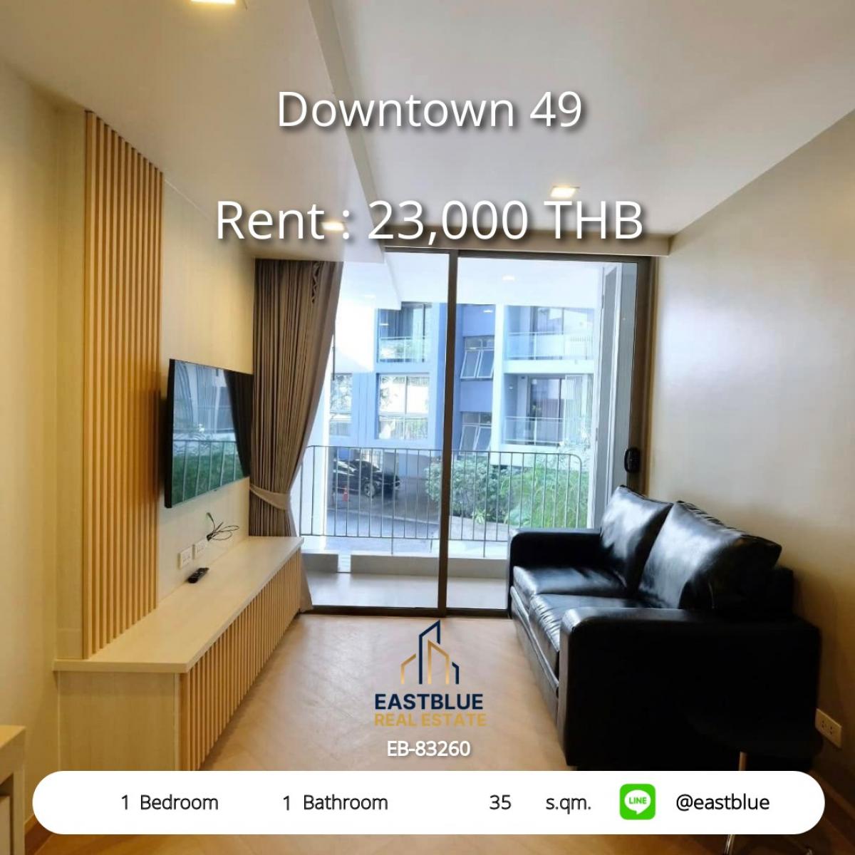 For RentCondoSukhumvit, Asoke, Thonglor : First floor in the heart of Thonglor! 1-bedroom condo with a swimming pool at a great price of only 23,000 baht/month
Close to BTS Thonglor, near shopping malls and hospitals, suitable for both personal living and investment!
