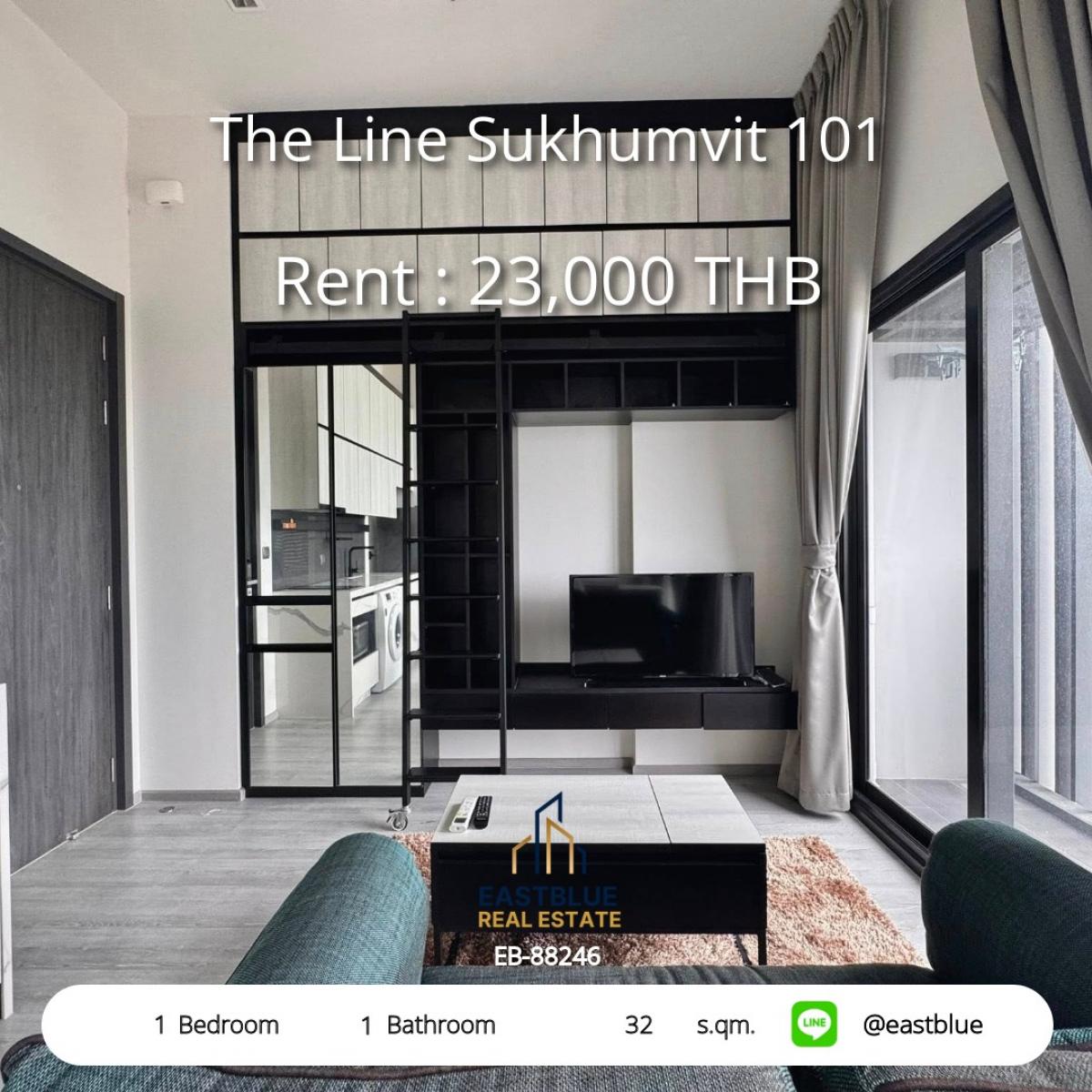 For RentCondoOnnut, Udomsuk : Rent a condo at The Line Sukhumvit 101 with a beautiful view, close to BTS Punnawithi
1 bedroom, 32 sqm, with complete amenities that you'll love!
