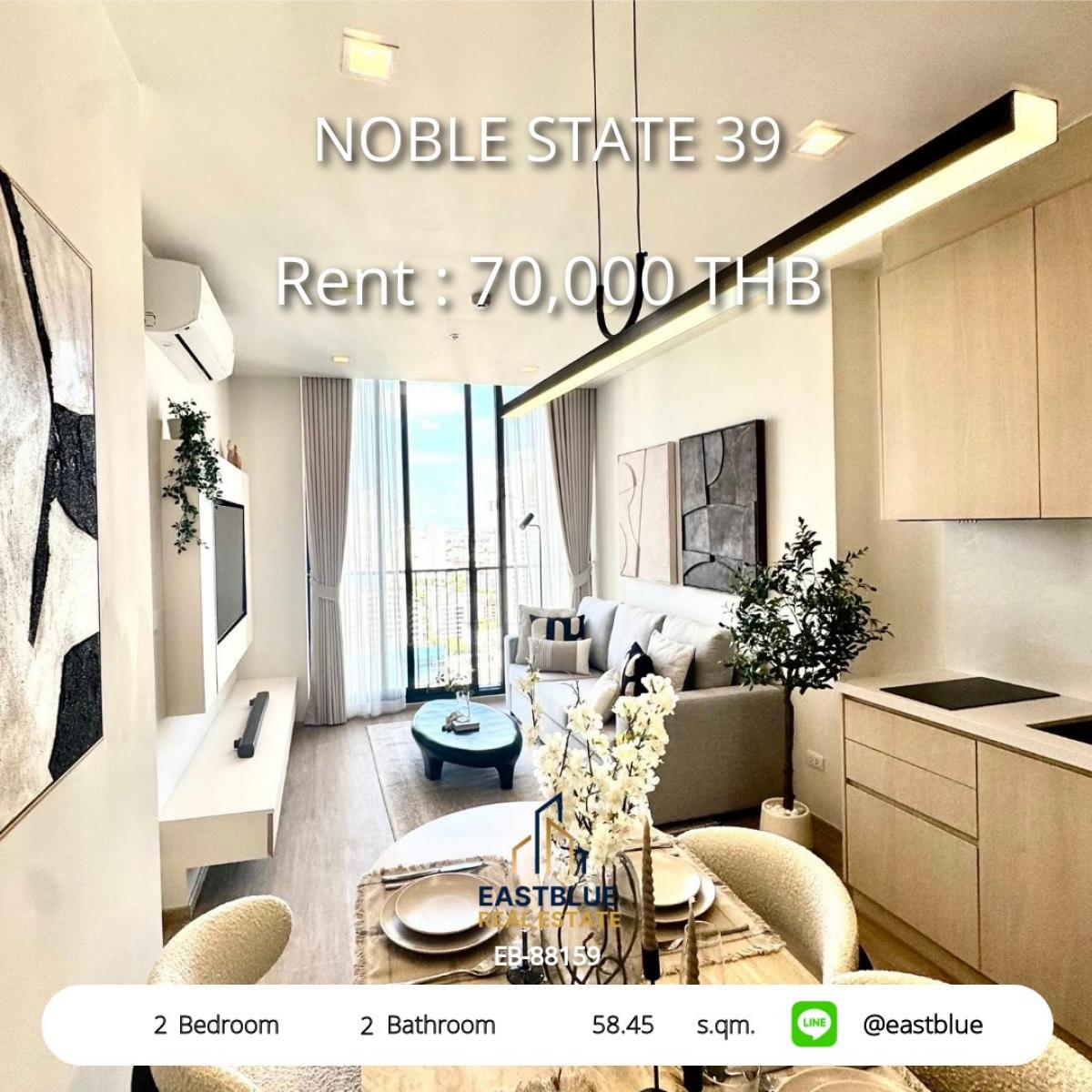 For RentCondoSukhumvit, Asoke, Thonglor : Luxury 2BR Condo @ Noble State 39 near BTS Phrom Phong
Rent only 70,000 THB/month. Fully equipped with amenities!