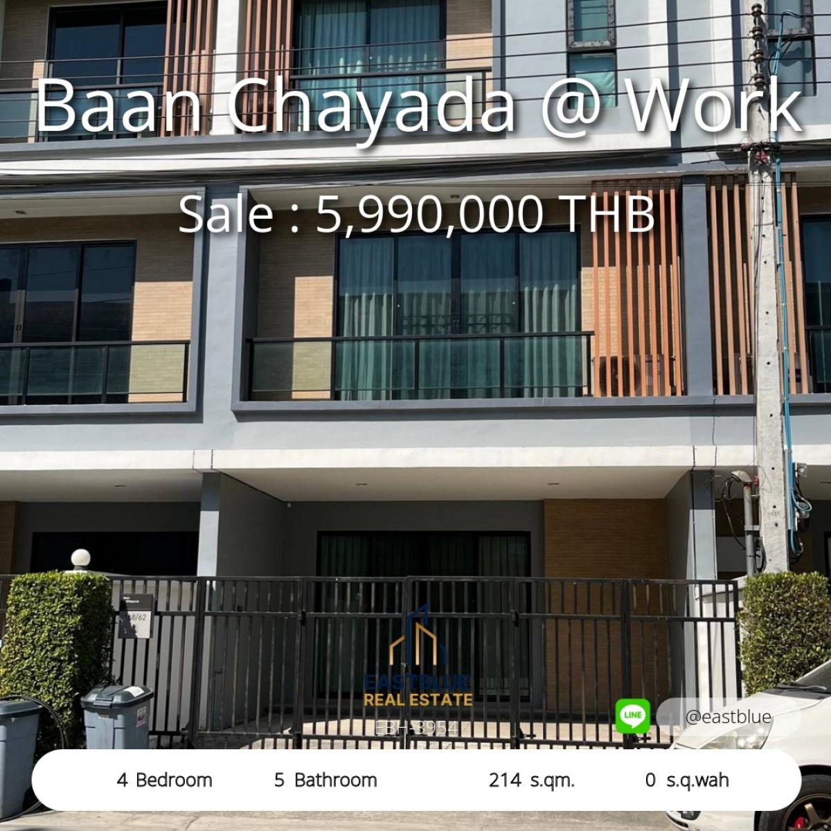 For SaleTownhomeBangna, Bearing, Lasalle : 3-story home office in the heart of Bangna 
Can rent or buy, next to the main road, easy to get in and out!