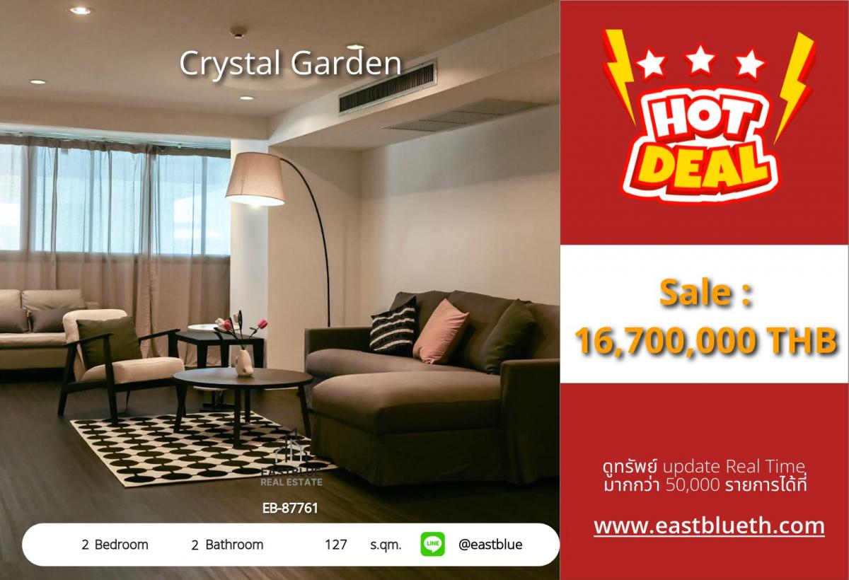 For SaleCondoNana, North Nana,Sukhumvit13, Soi Nana : Luxury 2-Bed Condo @ Crystal Garden Nana BTS – Prime Location!
For Sale/Rent 127 sqm. At an attractive price, close to Terminal 21, Emquartier!