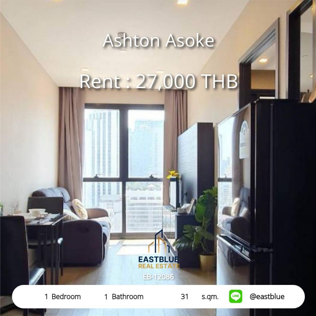 For RentCondoSukhumvit, Asoke, Thonglor : Condo Ashton Asoke 1 bedroom near BTS/MRT Asoke for only 27,000 Baht!
Fully equipped with amenities, meeting the demands of urban living immediately!