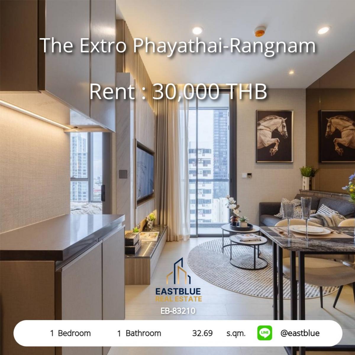 For RentCondoRatchathewi,Phayathai : Rent a 1-bedroom condo at The Extro Phayathai-Rangnam, close to BTS/MRT.
Modern living in the heart of the city, equipped with complete facilities!
