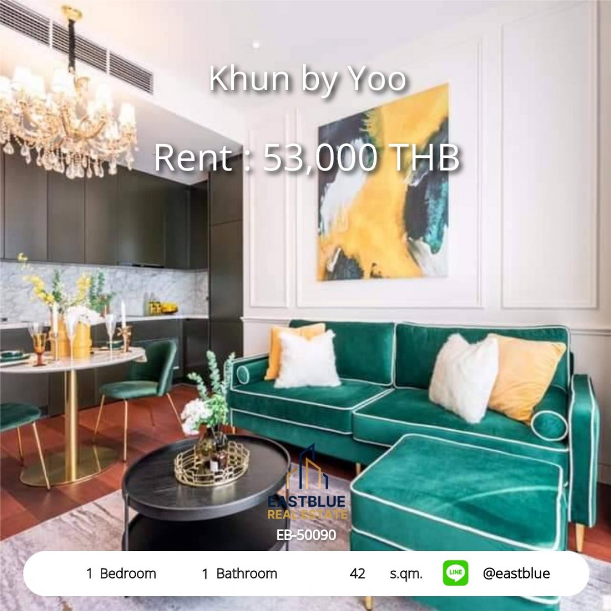 For RentCondoSukhumvit, Asoke, Thonglor : Rent a condo Khun by Yoo 1 room 42 sq.m. in the heart of Thonglor
with complete facilities at a special price of 53,000 baht/month!