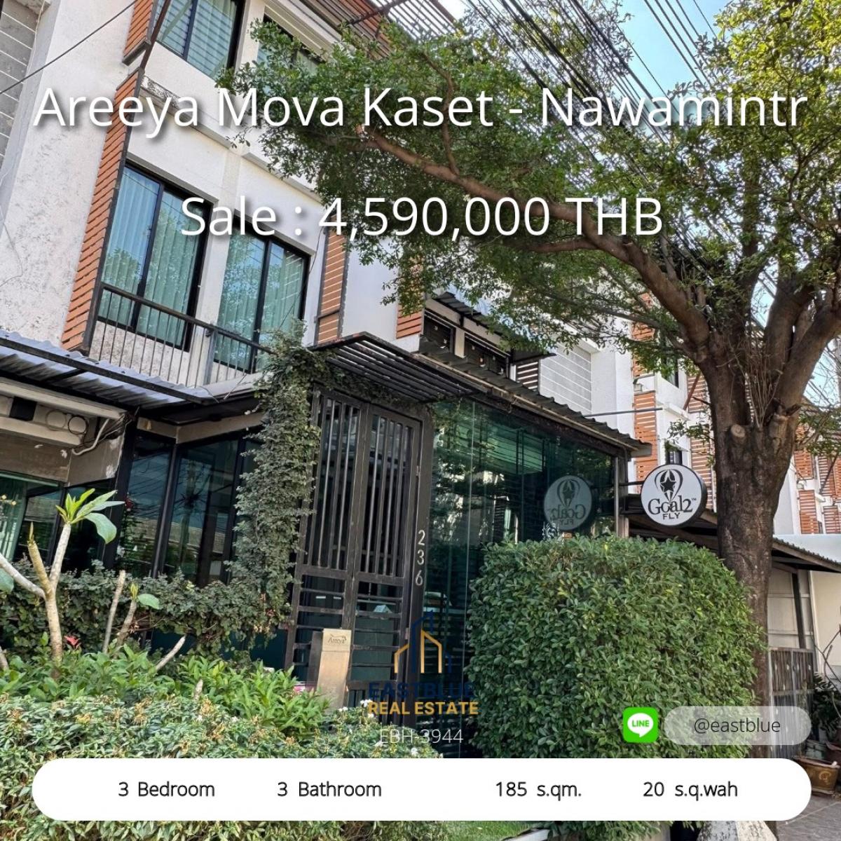 For SaleTownhomeKaset Nawamin,Ladplakao : 3-story townhome, ready to move in, next to the club in the heart of Kaset-Nawamin. 
Completely renovated house, near BTS Bang Bua, special price only 4.59 million!