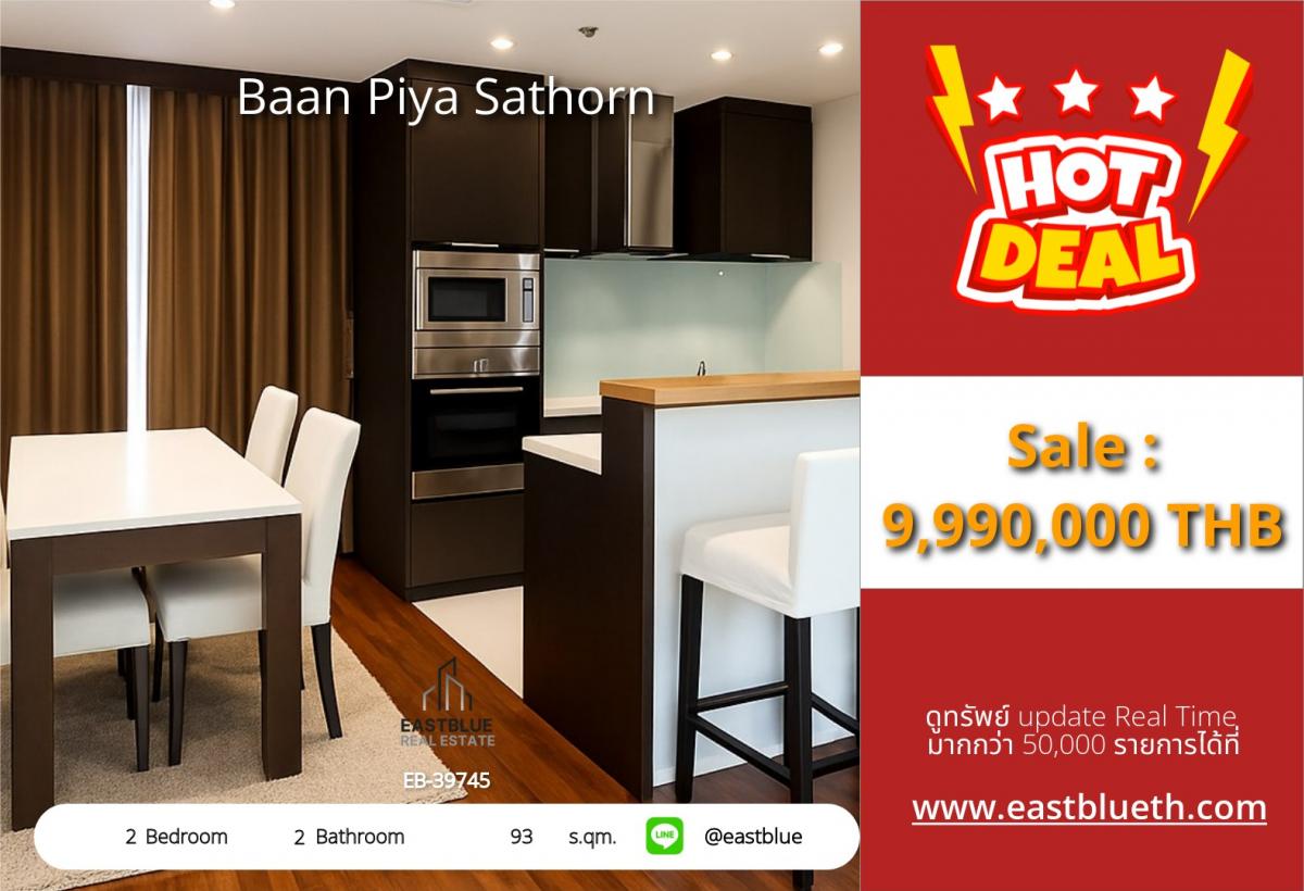 For SaleCondoSathorn, Narathiwat : Luxury condo 2 bedrooms 2 bathrooms 93 sq.m. in the heart of Silom
Ready to move in, close to BTS/MRT Sala Daeng for only 9.99 million!