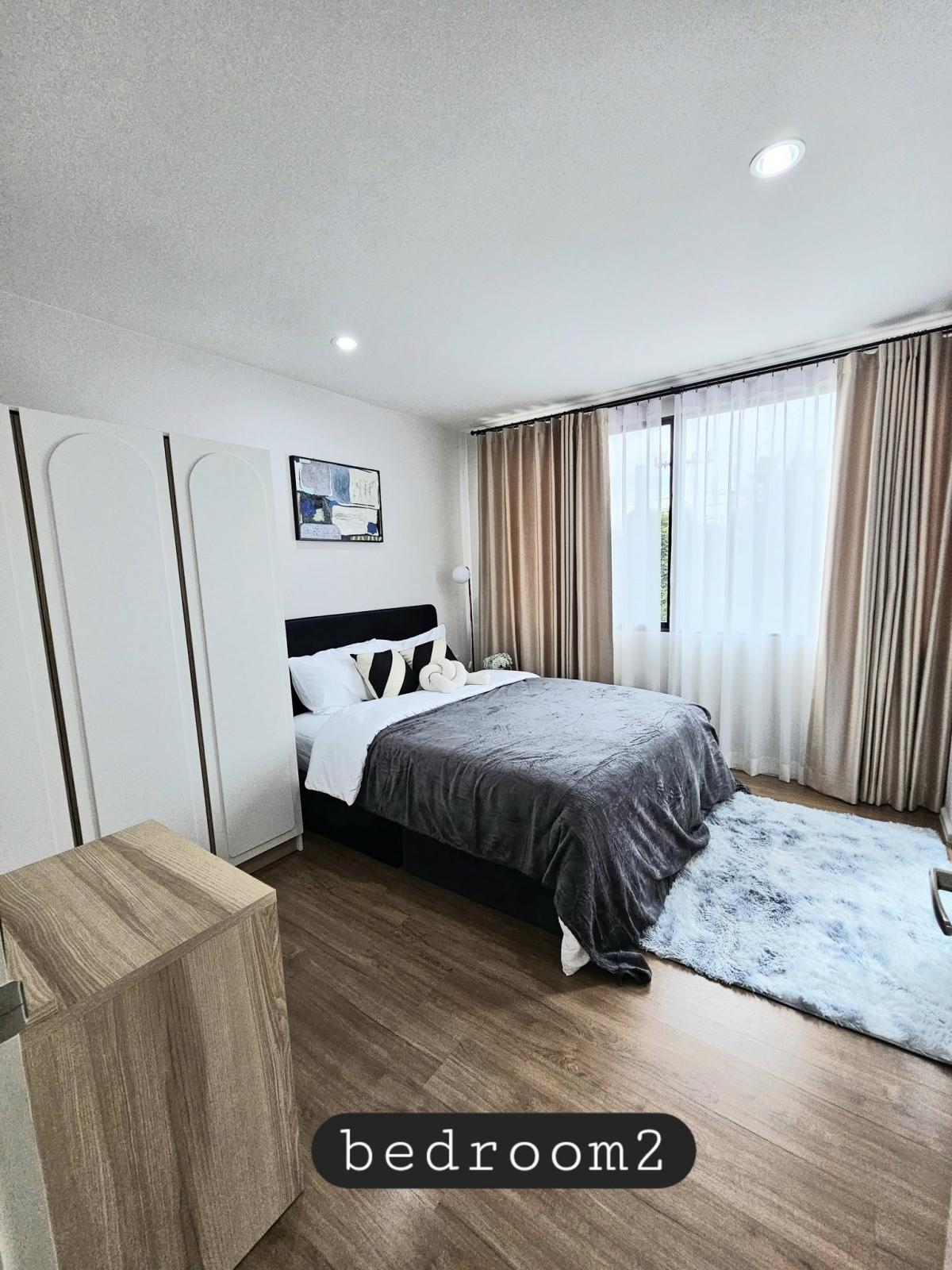 For RentTownhomeMin Buri, Romklao : Single house, 3 bedrooms, with a spacious area of 152 sq m. Rent only 55,000 baht/month, near Rama 9-Krungthep Kreetha!