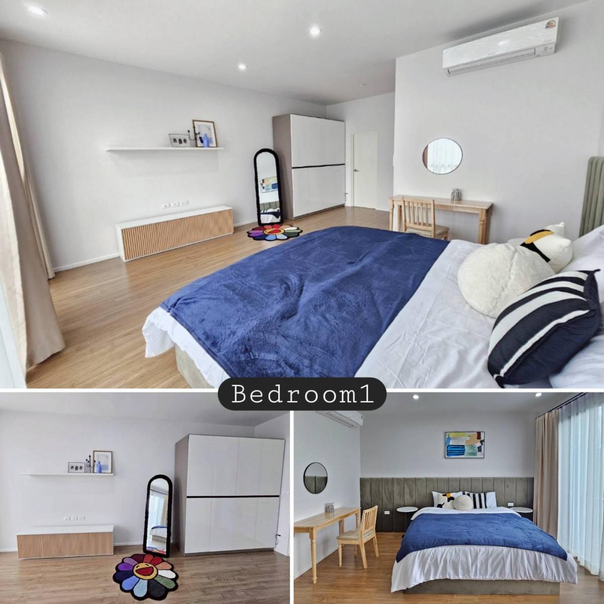 For RentTownhomeMin Buri, Romklao : Single house, 3 bedrooms, with a spacious area of 152 sq m. Rent only 55,000 baht/month, near Rama 9-Krungthep Kreetha!