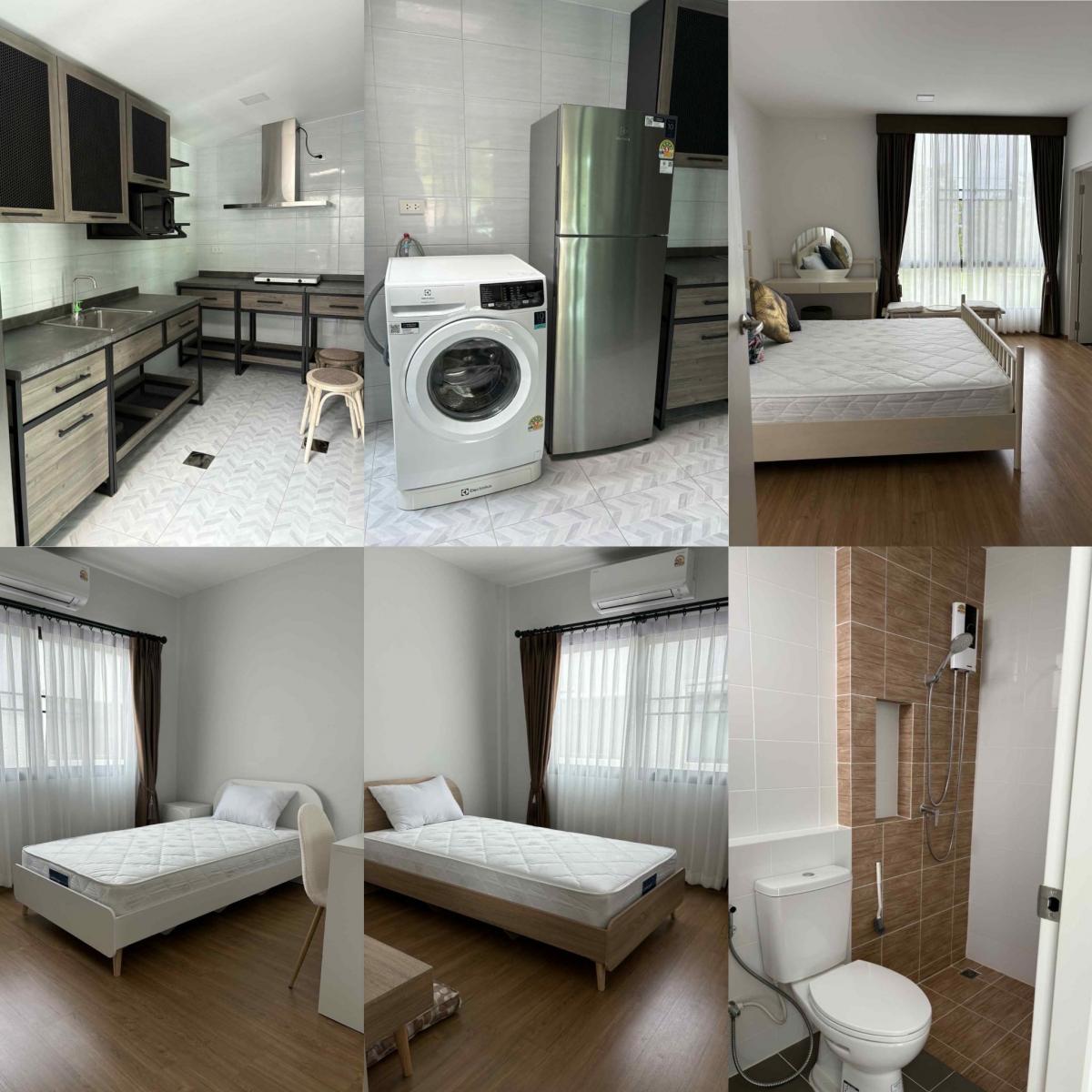 For SaleTownhomeBangna, Bearing, Lasalle : Beautiful house with garden view, opposite the field, only 800 m. from Mega Bangna. Pleno Sukhumvit-Bangna 3, ready to move in. Rental price only 40,000 baht/month!