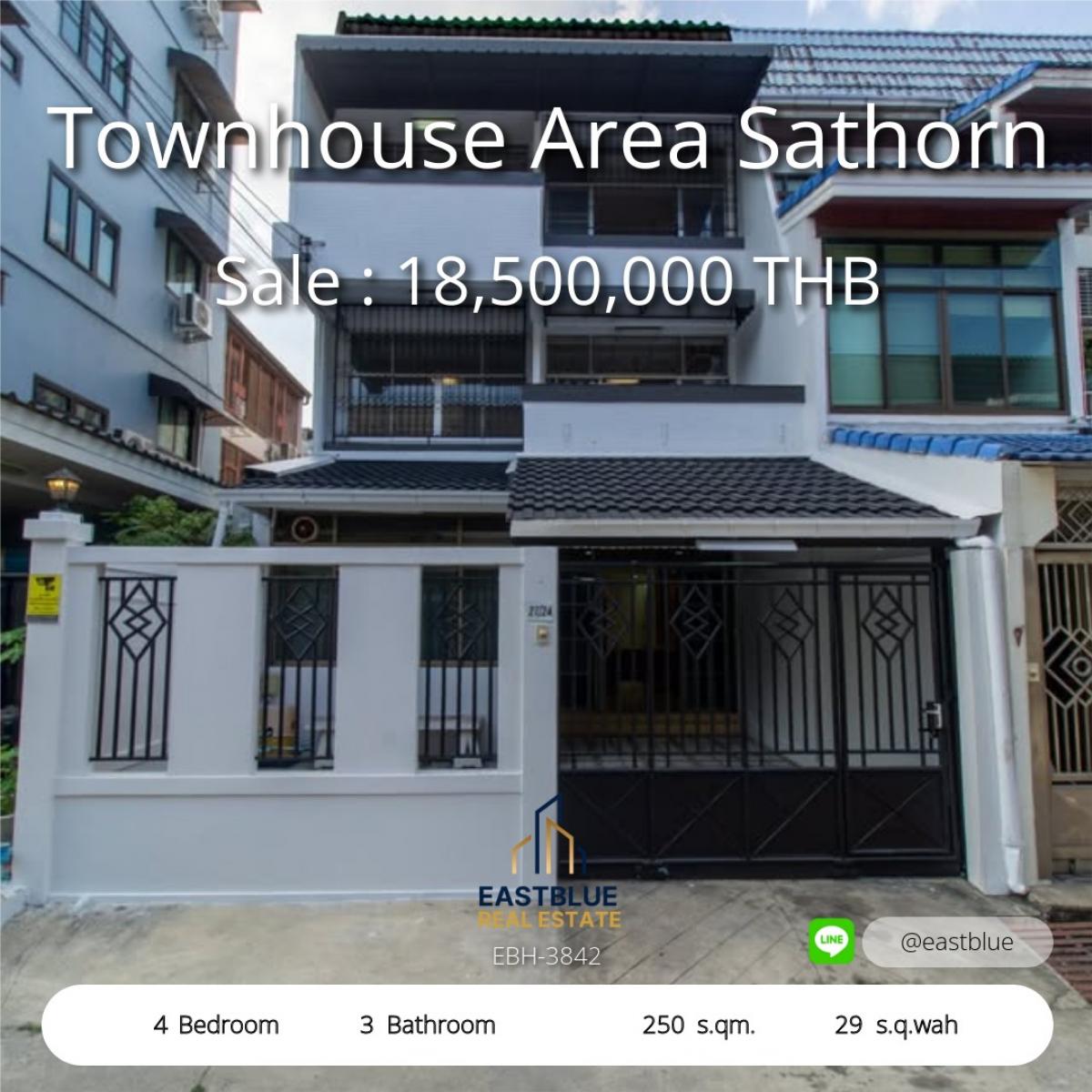 ขายทาวน์โฮมสาทร นราธิวาส : 28/02/2026, สุดยอดทาวน์โฮม 4 ห้องนอน ใจกลางสาทร พื้นที่กว้าง 250 ตรม. 
โอกาสทองบ้านหรู ราคา 18.5 ล้าน ตอบโจทย์ทุกไลฟ์สไตล์!