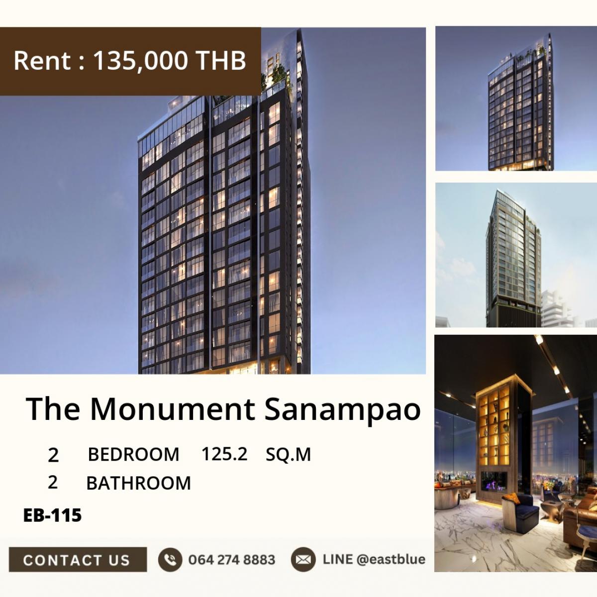 ให้เช่าคอนโดอารีย์ อนุสาวรีย์ : 07/03/2026, หรูหรากลางเมือง! 2 ห้องนอน ที่ The Monument Sanampao 
เช่าเพียง 135,000 บาท/เดือน ใกล้ BTS สนามเป้า!