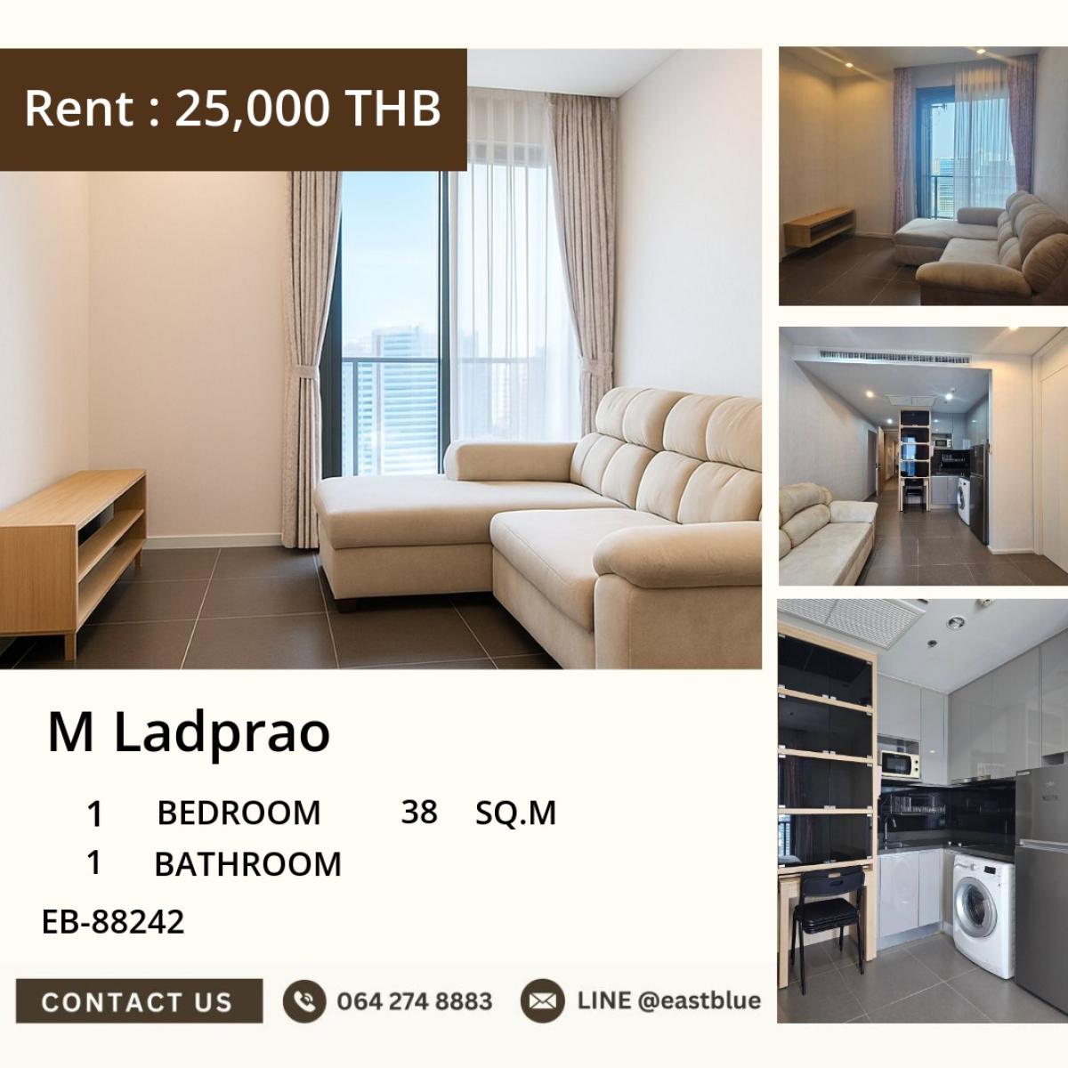 For RentCondoLadprao, Central Ladprao : 03/04/2026, Beautiful 1-bedroom condo in the heart of Lat Phrao, close to BTS/MRT
with a swimming pool and fitness center, at a great price of 25,000 baht/month! 0642748883