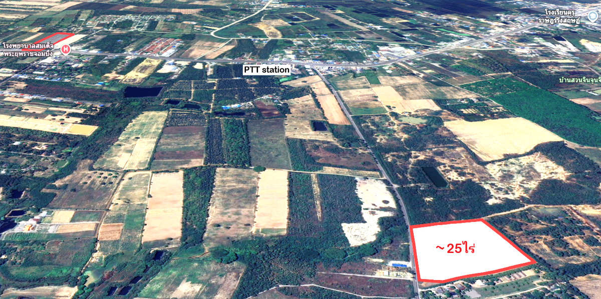 For SaleLandRatchaburi : Large plot of land     Near the extended community of Chom Bueng District, Ratchaburi