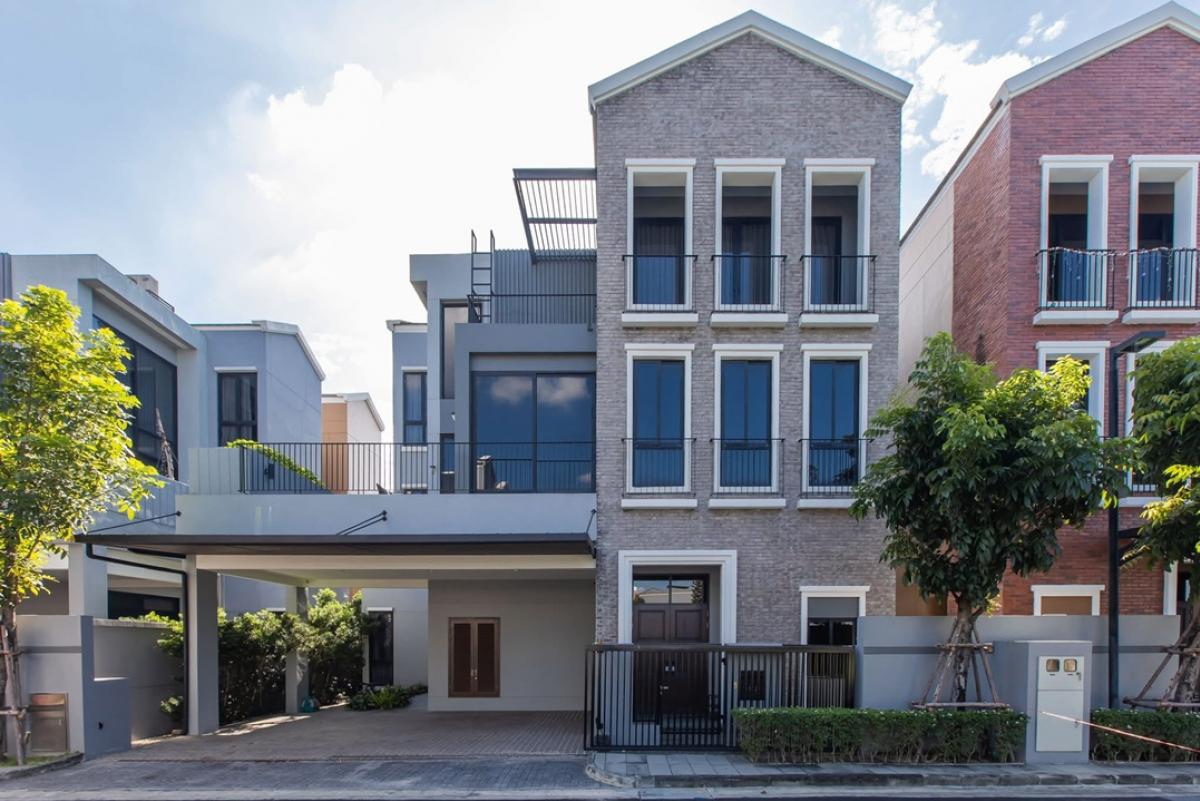 For RentHouseKaset Nawamin,Ladplakao : House for rent Artale Ekkamai-Ramintra (Kaset Nawamin) 3 floors, 55 sq m., 390 sq m., 4 bedrooms, 6 bathrooms, ready to move in.