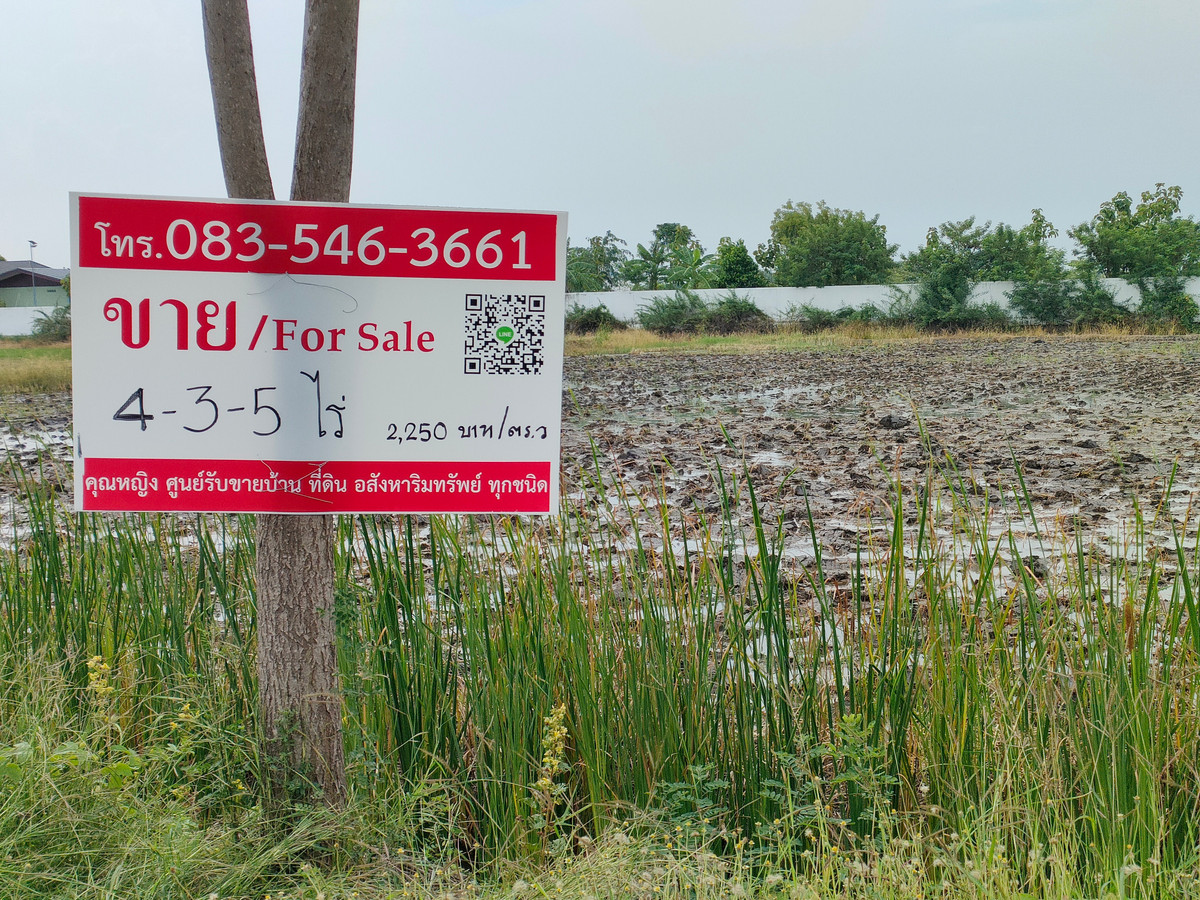 For SaleLandSuphan Buri : Cheap land for sale, opposite Anamai Bang Len, Song Phi Nong, size 4-3-5 rai, alley opposite Wat Mai Phibunphon.
