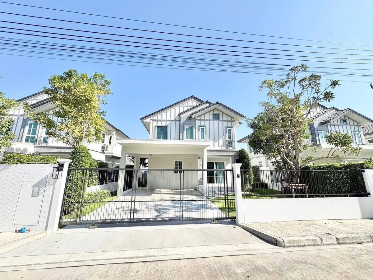 For RentHouseBangna, Bearing, Lasalle : ME2500590 🌟🏡 Luxurious single house for rent, Villaggio 3 Srinakarin-Bangna, fully furnished, ready to move in, good atmosphere.