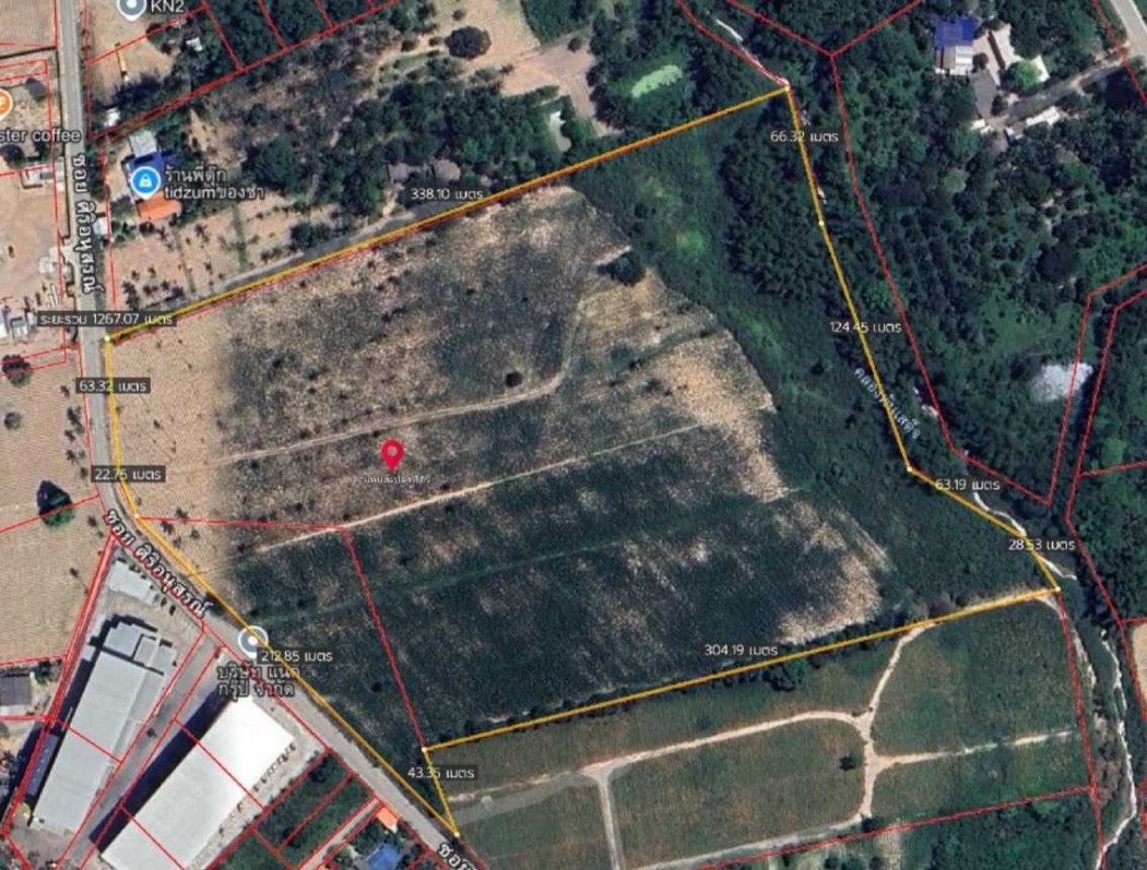 For SaleLandPattaya, Bangsaen, Chonburi : High-potential land for sale, 52 rai, zoned purple (industrial park), near the EEC industrial center.