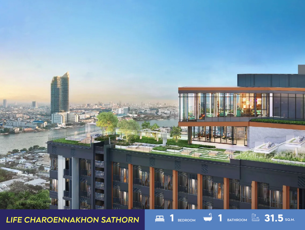 ขายคอนโดวงเวียนใหญ่ เจริญนคร : Life Charoennakhon Sathorn (1 Bedroom 31.5 sq.m. Floor 15) Price 3,860,000 thb.