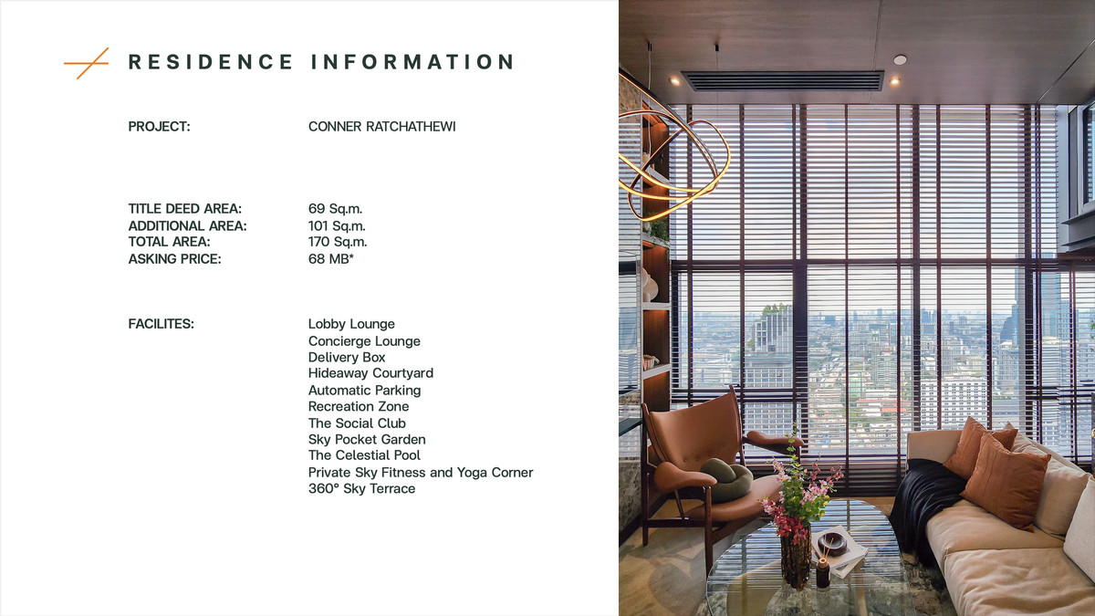 For SaleCondoRatchathewi,Phayathai : 🚀 CONNER Ratchathewi - 170 sq m. Duplex Penthouse* 3 bedrooms, 4 bathrooms, beautifully decorated 092-545-6151 (Tim)