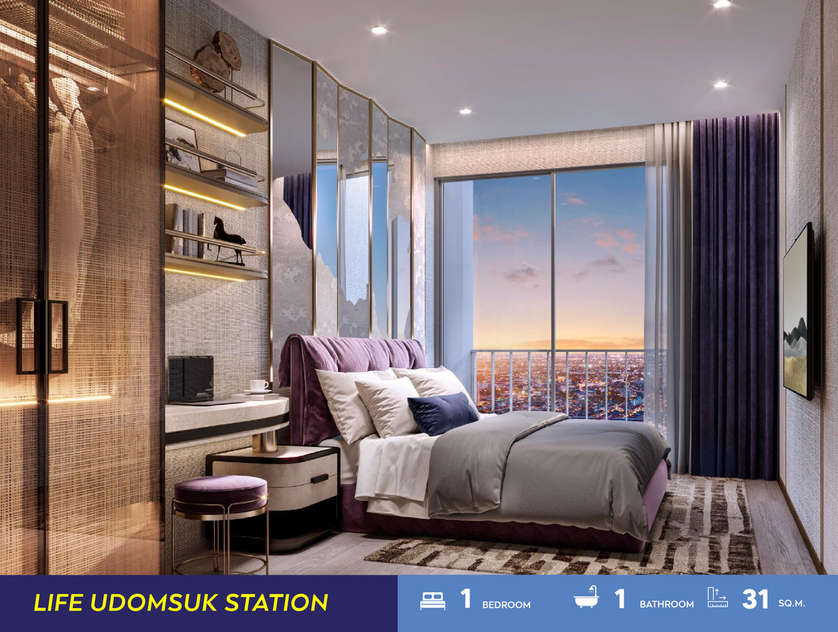 ขายคอนโดอ่อนนุช อุดมสุข : Life Udomsuk Station (1 Bed 31 sq.m. Floor 22) Price 3,980,000 MB.