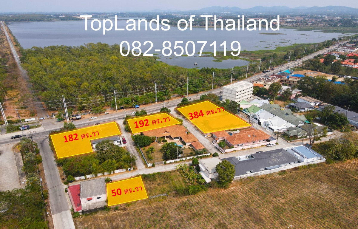 For SaleLandPattaya, Bangsaen, Chonburi : Land for sale, view of Map Prachan Reservoir, Pattaya City, Chonburi Province (suitable for building a Pool Villa), 808 sq m, can be divided and sold.
