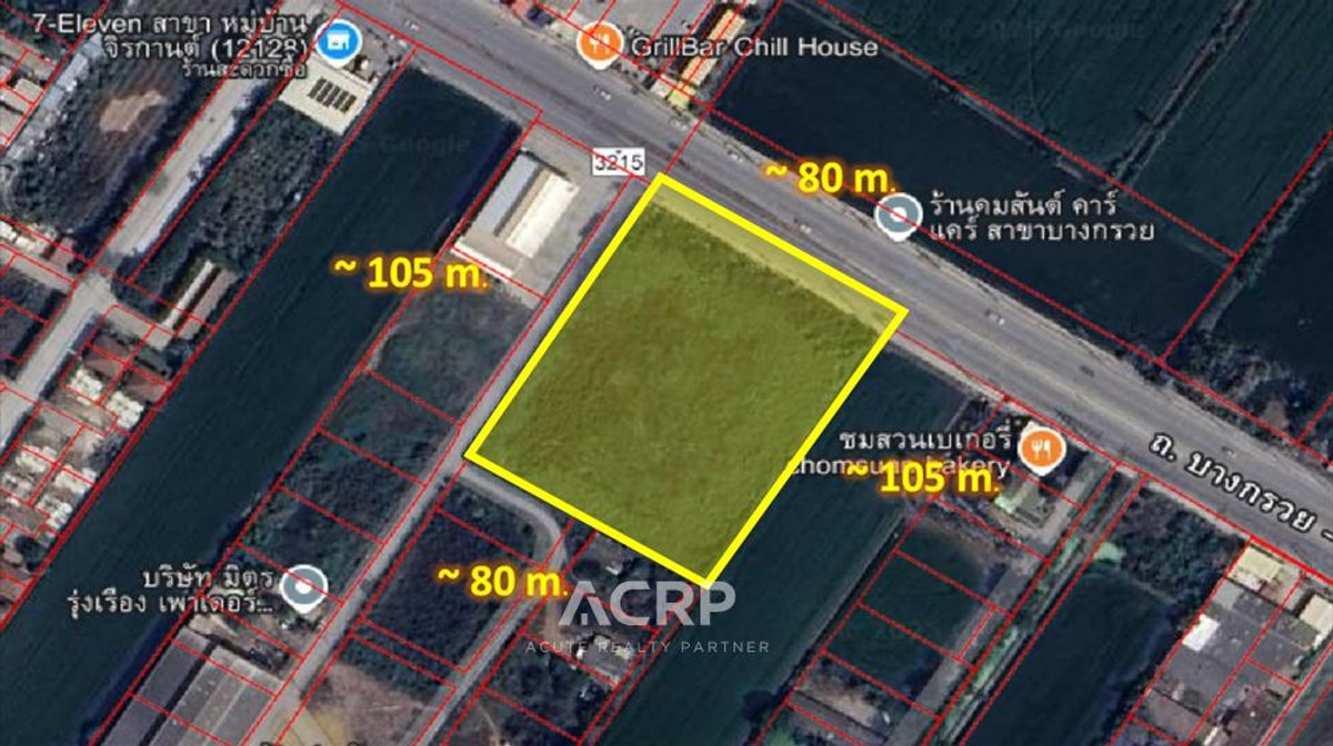 ขายที่ดินนนทบุรี บางใหญ่ บางบัวทอง : ขายที่ดินทำเลทอง ติดถนนใหญ่ บางกรวย–ไทรน้อย