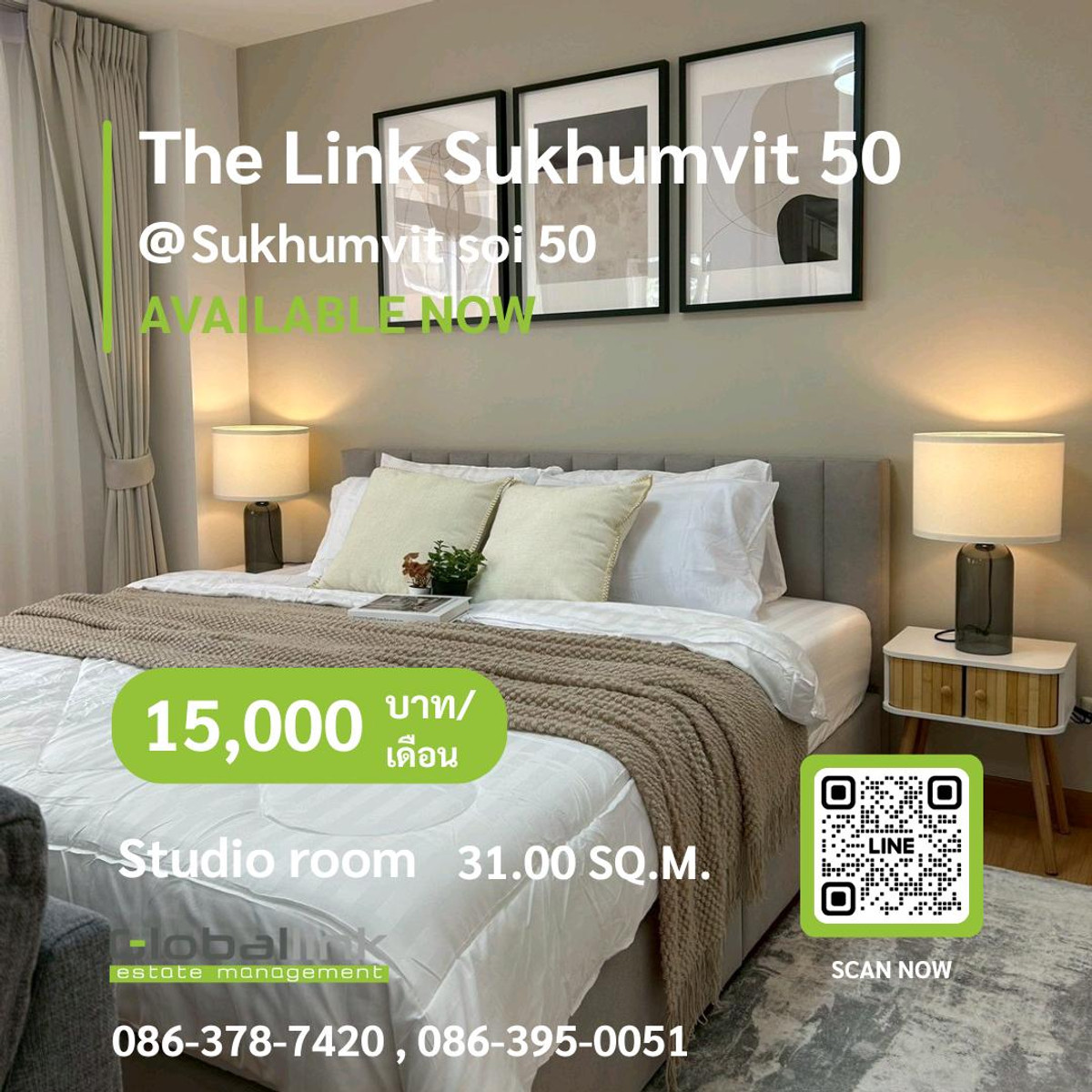 For RentCondoOnnut, Udomsuk : GBL2361 For rent‼️ Beautifully decorated room✨️ 
 Project name: The Link Sukhumvit 50 (The Link 2)