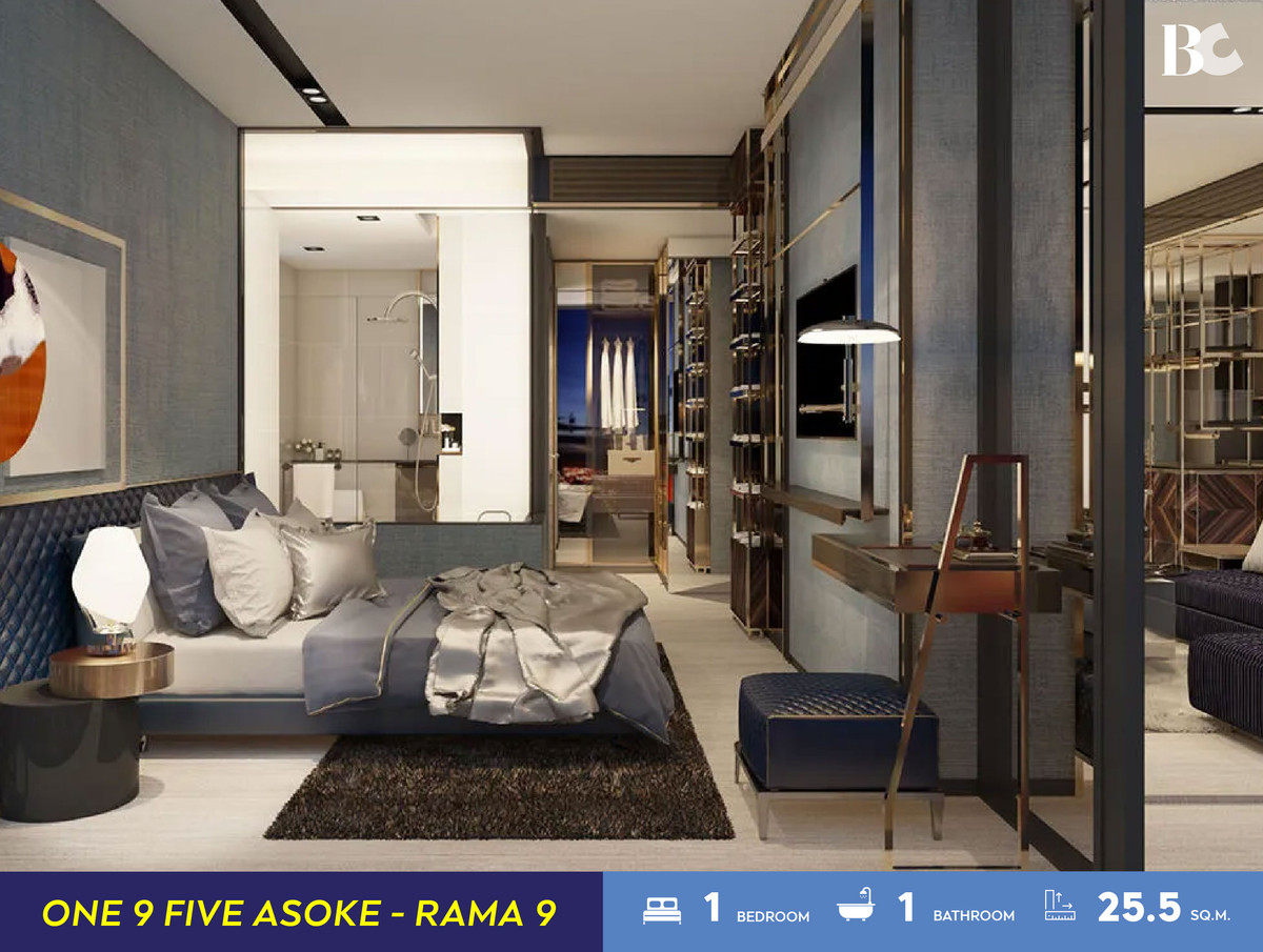 For SaleCondoRama9, Petchburi, RCA : One 9 Five Asoke-Rama 9 (1 Bed 25.5 sq.m. Floor 18) Price 3,920,000 MB.