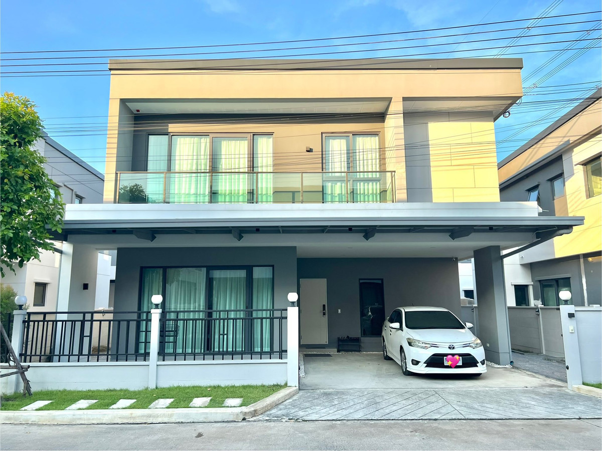 For RentHouseChaengwatana, Muangthong : Special discount, rent only 43,000 baht, single house, Centro Don Mueang-Chaengwattana. (Along the Pa Pa Canal) The whole house is furnished.