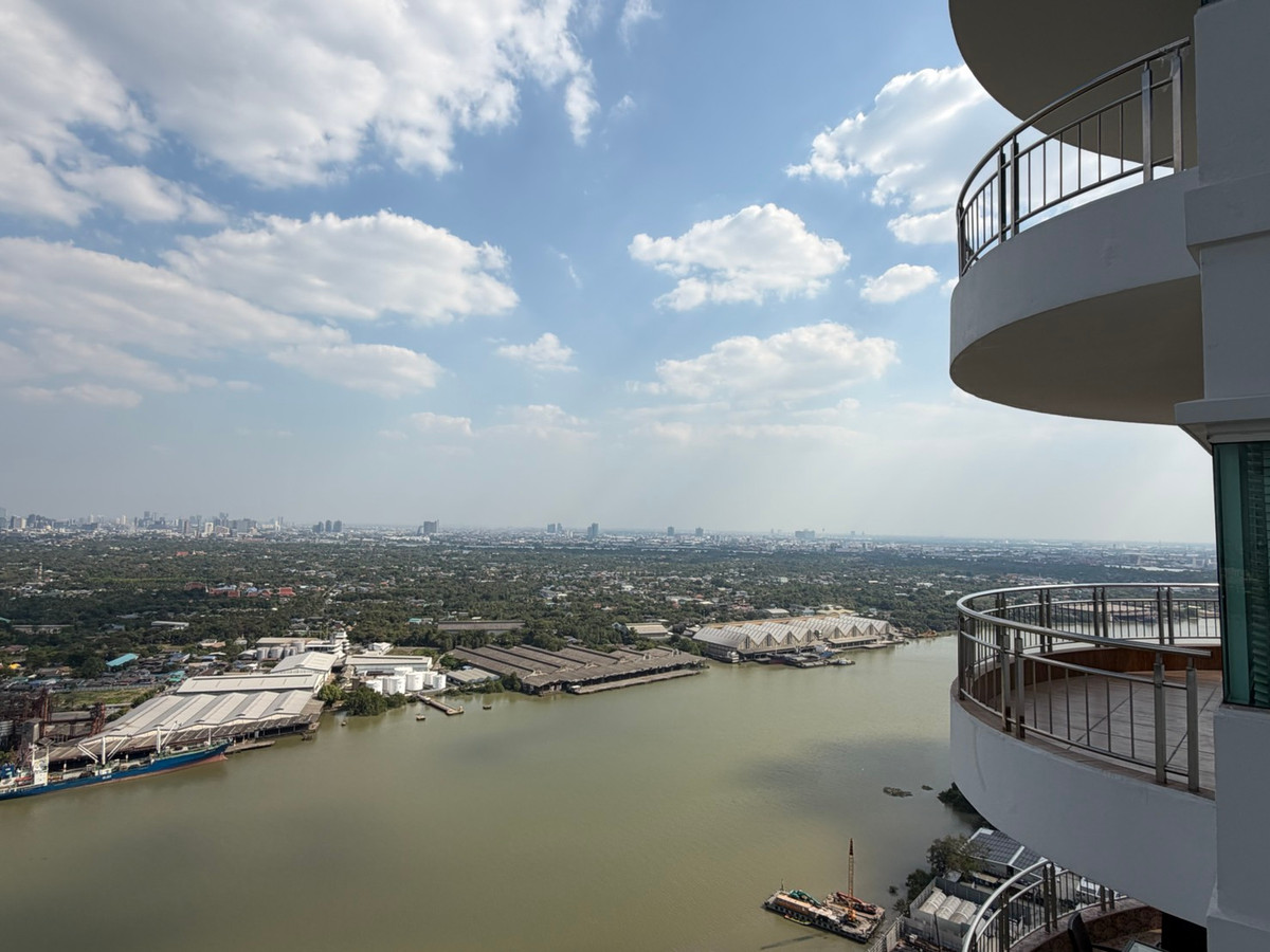 For SaleCondoRama3 (Riverside),Satupadit : For sale/rent Supalai Prima Riva Rama 3 | 3 bedrooms, high floor, river view ________________________________________ Luxury riverfront condo Supalai Prima Riva Rama 3, 42nd floor, area 256 sq m., 3 bedrooms, 5 bathrooms, maids room, panoramic Chao Phraya