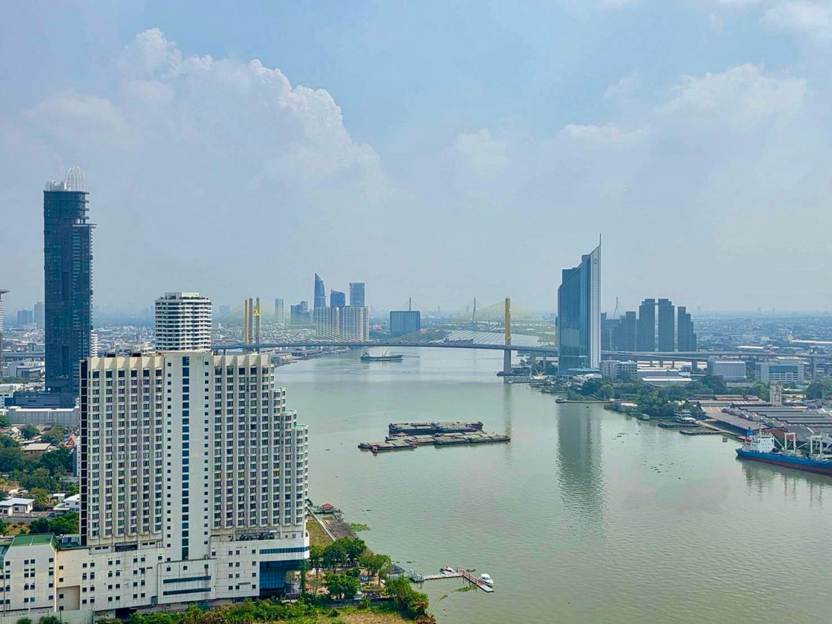 For SaleCondoRama3 (Riverside),Satupadit : 35th floor, corner room, 2 bedrooms, 2 bathrooms, new room