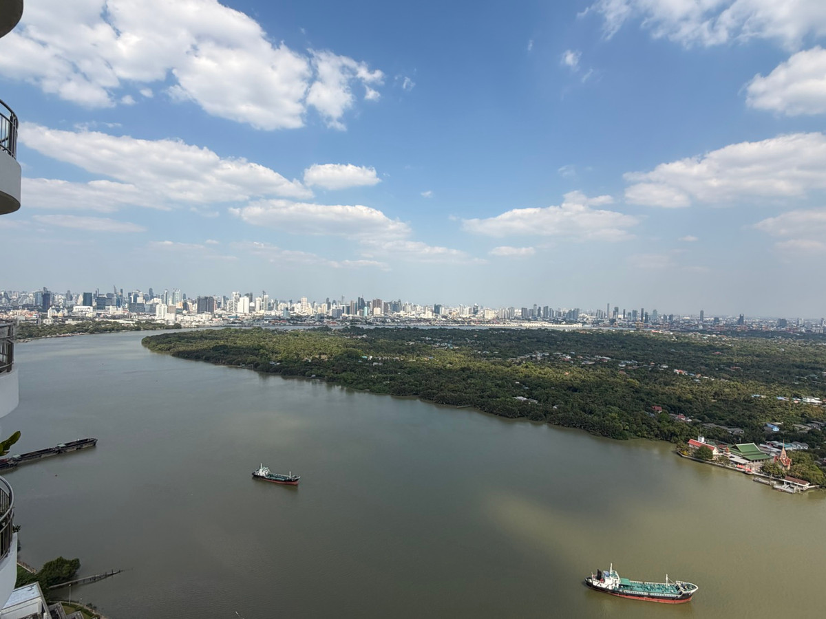 For SaleCondoRama3 (Riverside),Satupadit : For sale/rent Supalai Prima Riva Rama 3 | 3 bedrooms, high floor, river view ________________________________________ Luxury riverfront condo Supalai Prima Riva Rama 3, 42nd floor, area 256 sq m., 3 bedrooms, 5 bathrooms, maids room, panoramic Chao Phraya