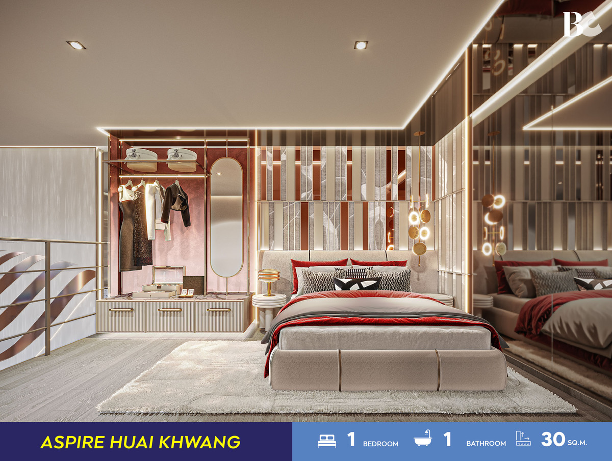 For SaleCondoRatchadapisek, Huaikwang, Suttisan : Aspire Huai Kwang (1 Bed 30 sq.m. Floor 25) Price 3,620,000 thb.