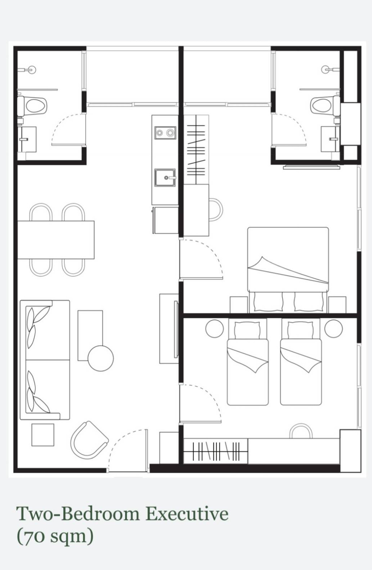 For RentSukhumvit, Asoke, Thonglor : Apartment for rent, Somerset Sukhumvit 71, two bedrooms, near BTS Thonglor and Ekkamai stations.